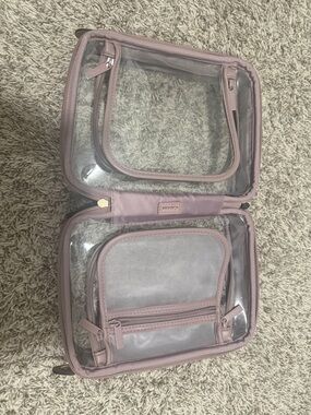 Calpak Medium Clear Cosmetic Bag in Mauve